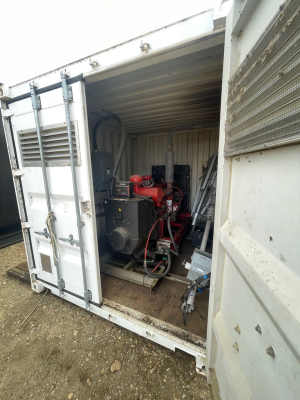 cummins g8.3 generator, housed in seacan. mfg. in 2013